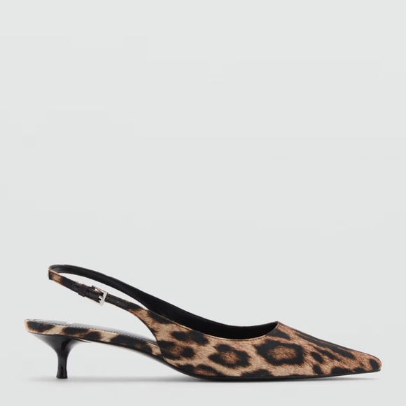 Leopard Print Slingback Kitten Heels - Picture 4 of 4